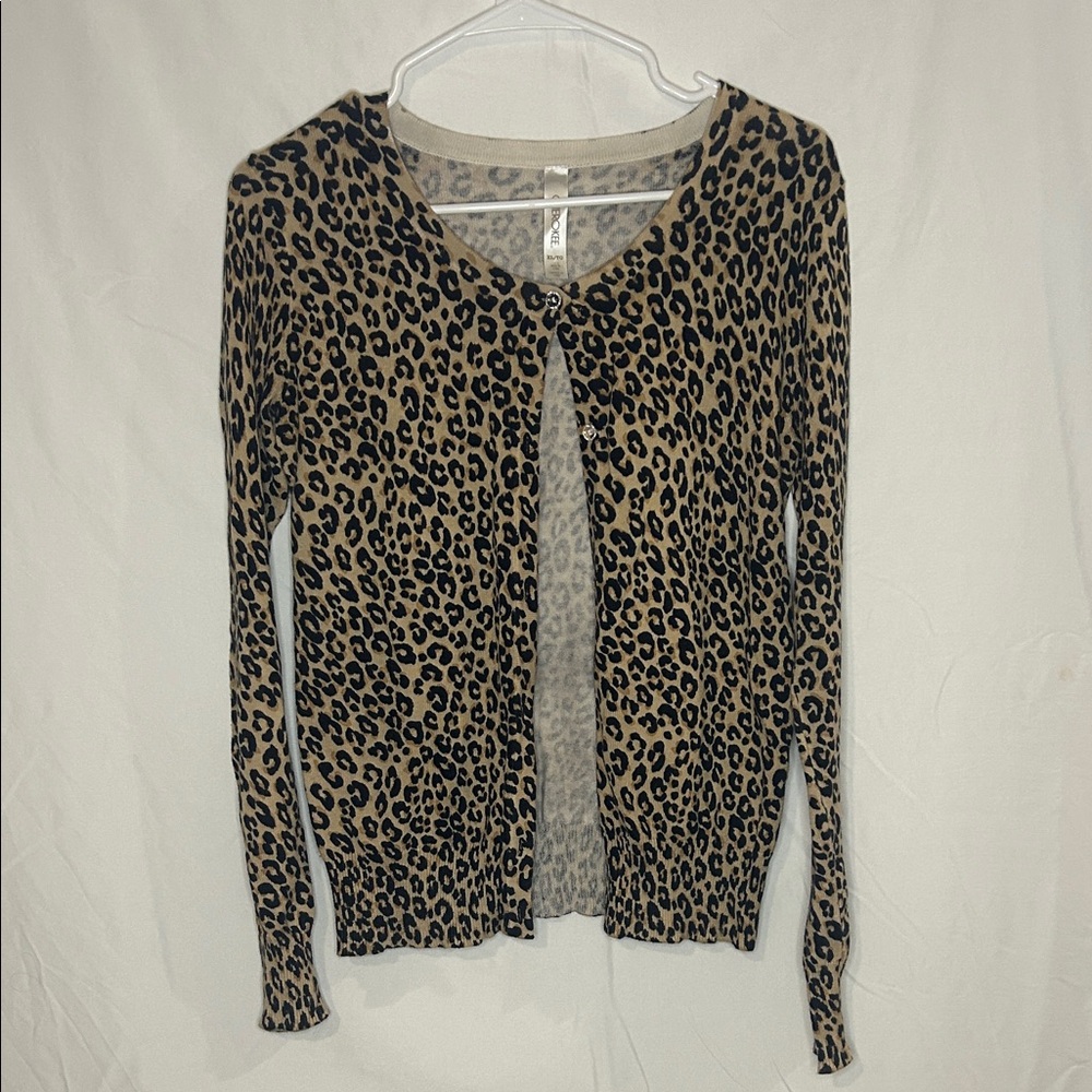Cherokee Tan and Black Leopard Sweater